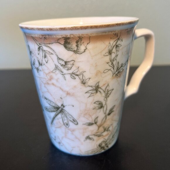 222 Fifth FLORAL TOILE  ~ Kathryn White / Art in Motion / Tapered Porcelain Cup - Picture 8 of 14